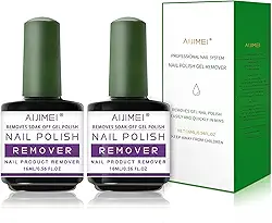 AIJIMEI Removedor de esmalte de unhas 15 ml x 2 peças de removedor de esmalte de gel, removedor profissional de esmalte de gel de remoção rápida e fácil de remover esmalte para ferramentas de remoção