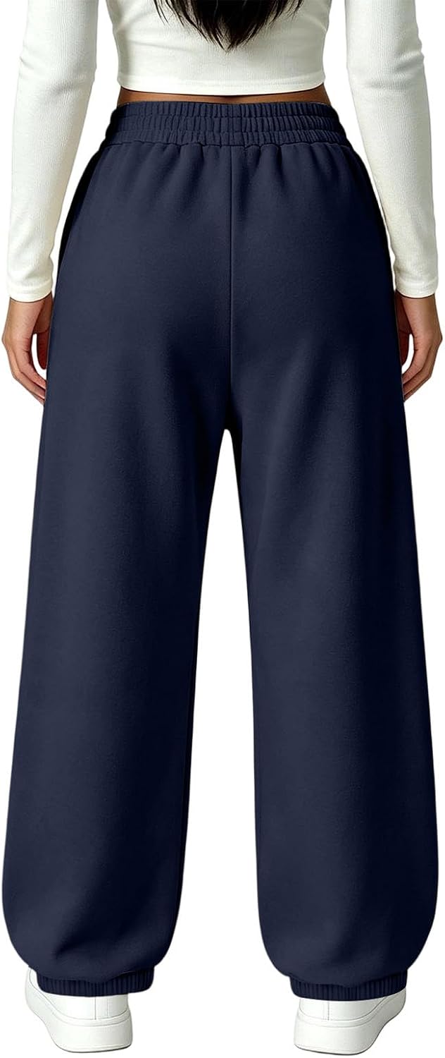 Womens Drawstring Waist Jogger Pants Casual Baggy Sweat Trousers