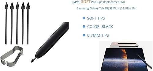 Miniatura 3 de 5 puntas suaves Puntas OEM Tab S8, puntas de repuesto de 0.028 in para Samsung Galaxy Tab S8S8 PlusS8 Ultra Stylus S Pen + herramientas (S8S8PlusS8