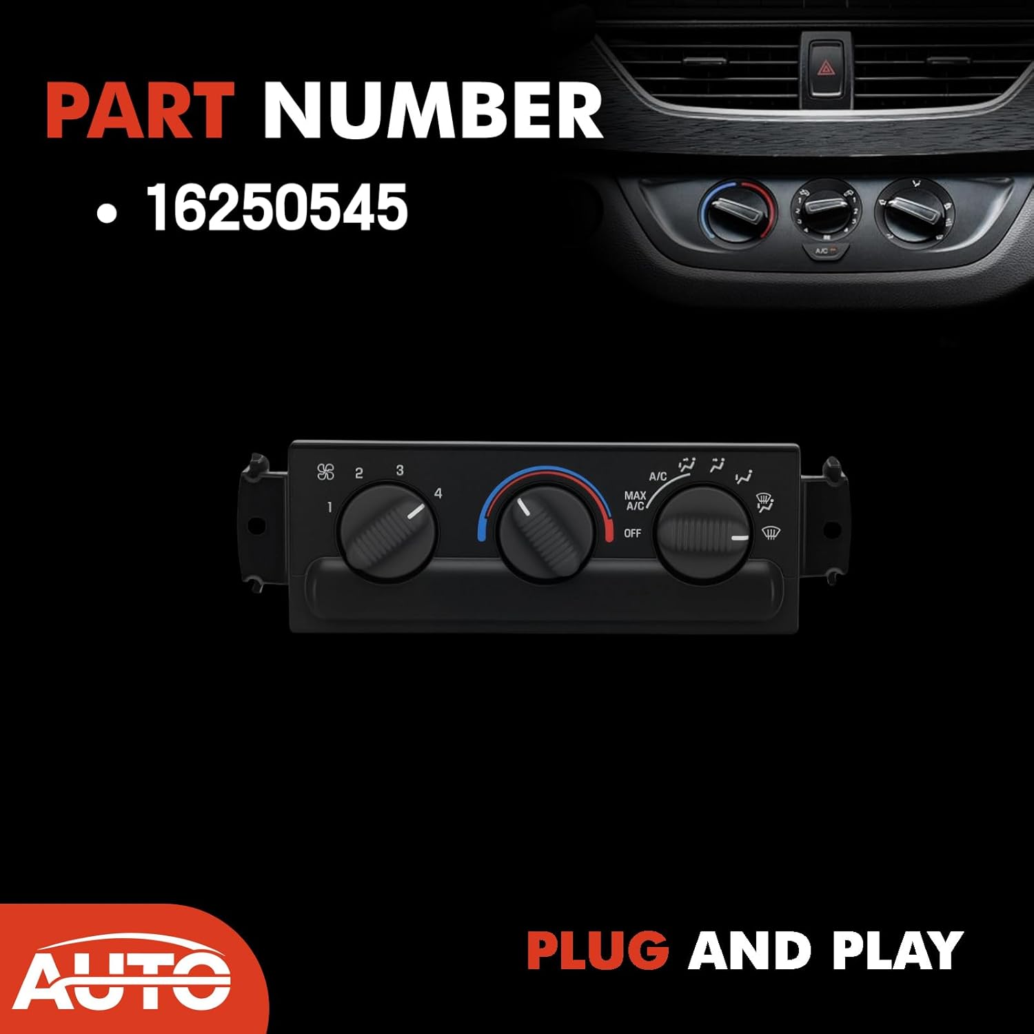 Climate Control Panel AC Climate Control Module Temperature Fit 2003-2005 Chevrolet Blazer 1999-2004 S10 1999-2002 GMC Sonoma 2003-2004 Oldsmobile Bravada 16250545