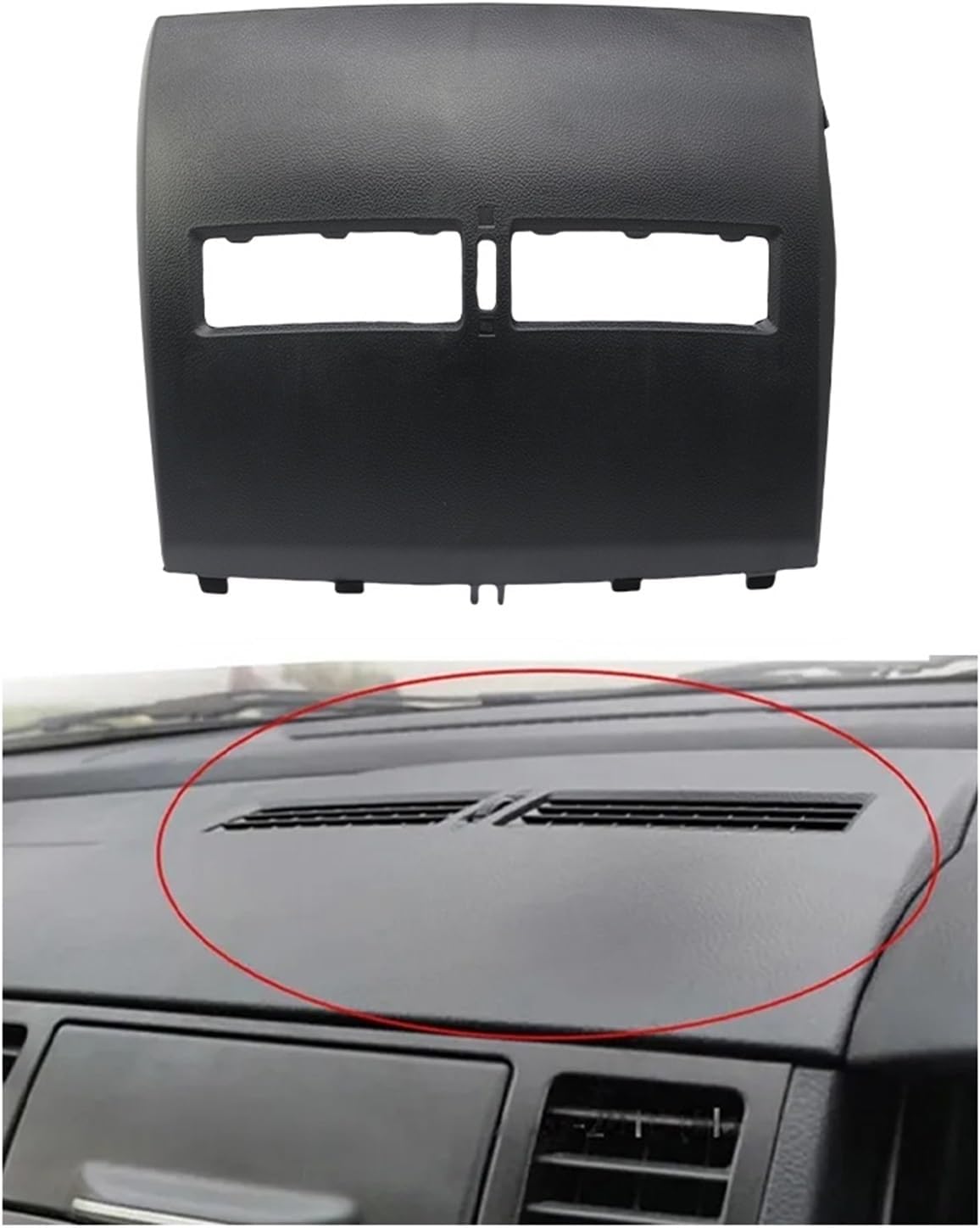 Car Front Panel Automobile Half Air Conditioner Vent Outlet Instrument Panel Cover Compatible for Nissan Tiida C11 2005-2010 LHD (68414-ED)(Black)