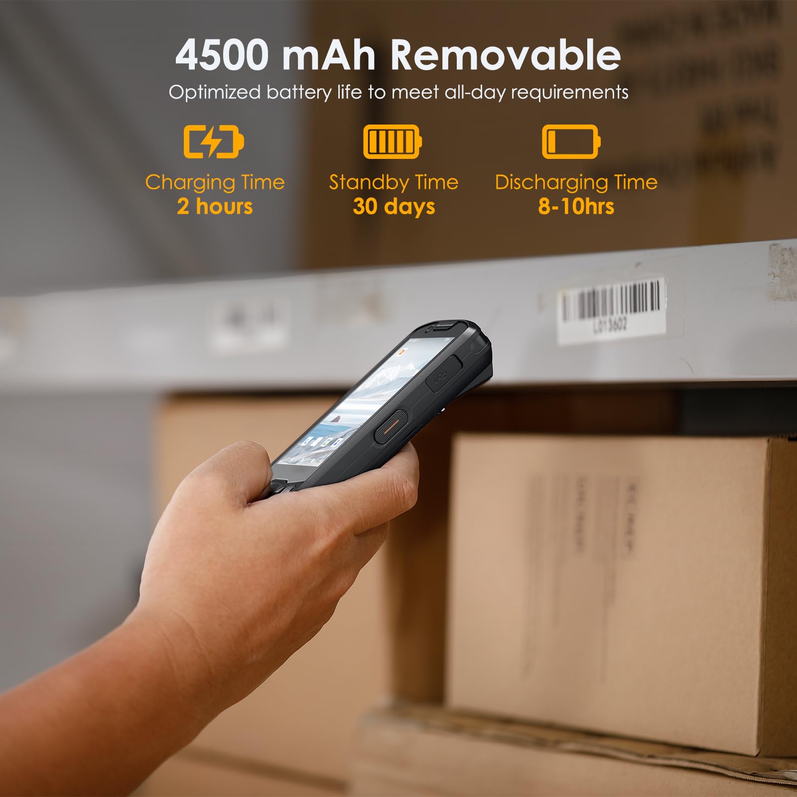 Bisofice K40 PDA Handheld Barcode, Handheld Terminal mit 1D 2D QR Code Scanner, Android 13, unterstützt 4G und Wi-Fi Bluetooth, mit GPS, für Einzelhandel und Lager