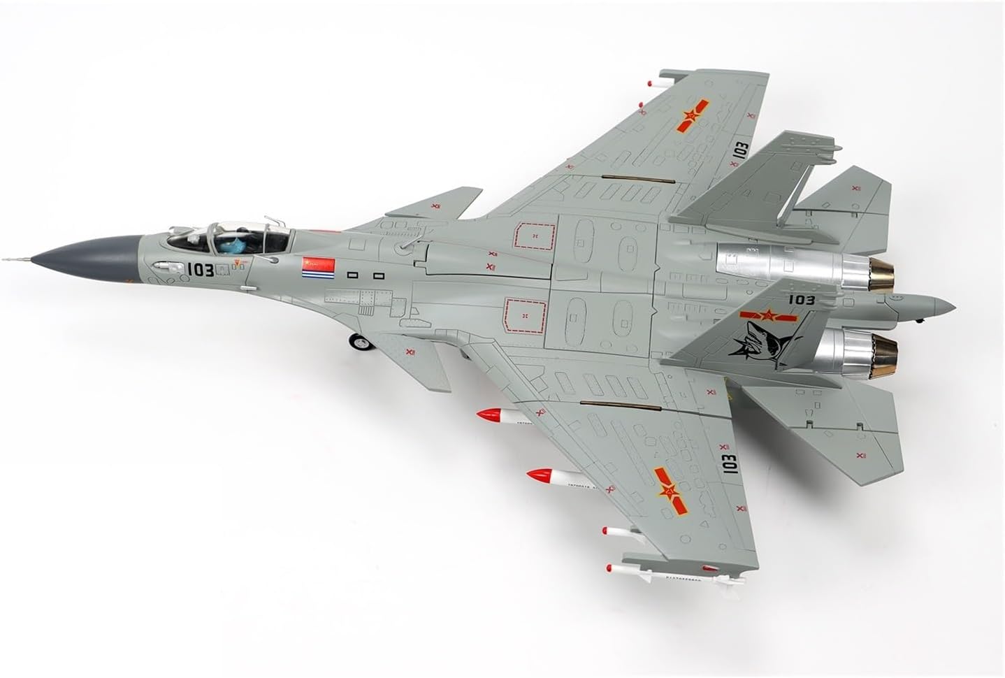 1/48 for J-15 Fighter Jet Feishark Carrier-Based Aircraft Navy Aviation Alloy Model Gray Decor Metal Airplane