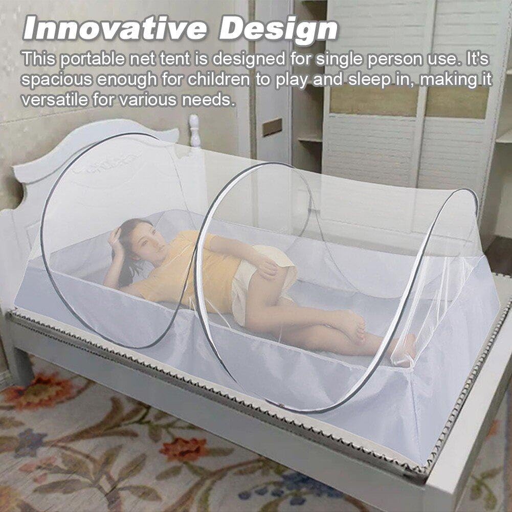 Wudaizhi Moustiquaire De Lit Pliable, Double Porte avec Fond, Anti-piqûres De Moustiques, pour Tente De Lit, Camping, Maison, Extérieur