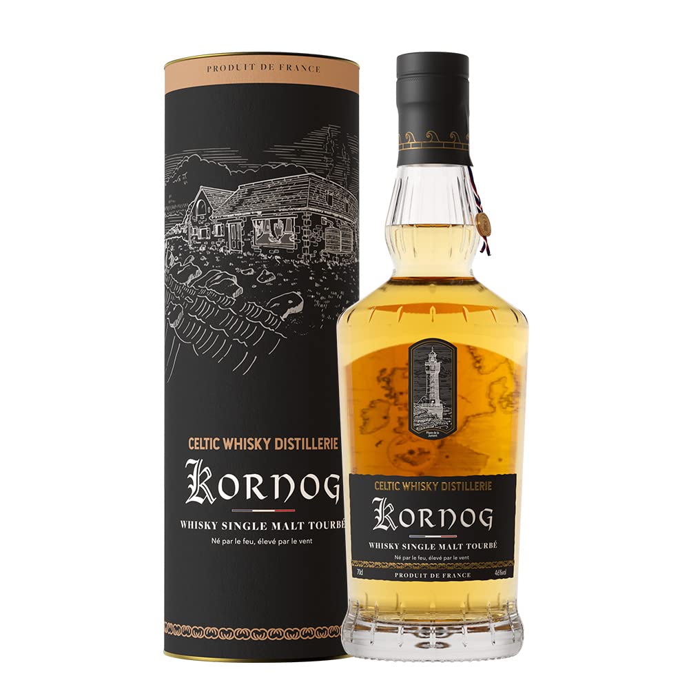 Celtic Whisky Distillerie | Kornog | Peated Single Malt Whisky | 700 ml | 46 % Vol. | Klassischer Single Malt mit keltischer Seele | Ausgeprägt torfiger Charakter product image