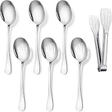 7-Piece Serving Spoon Set 22 cm 3 Serving Spoons Large 3 Slotted Spoons