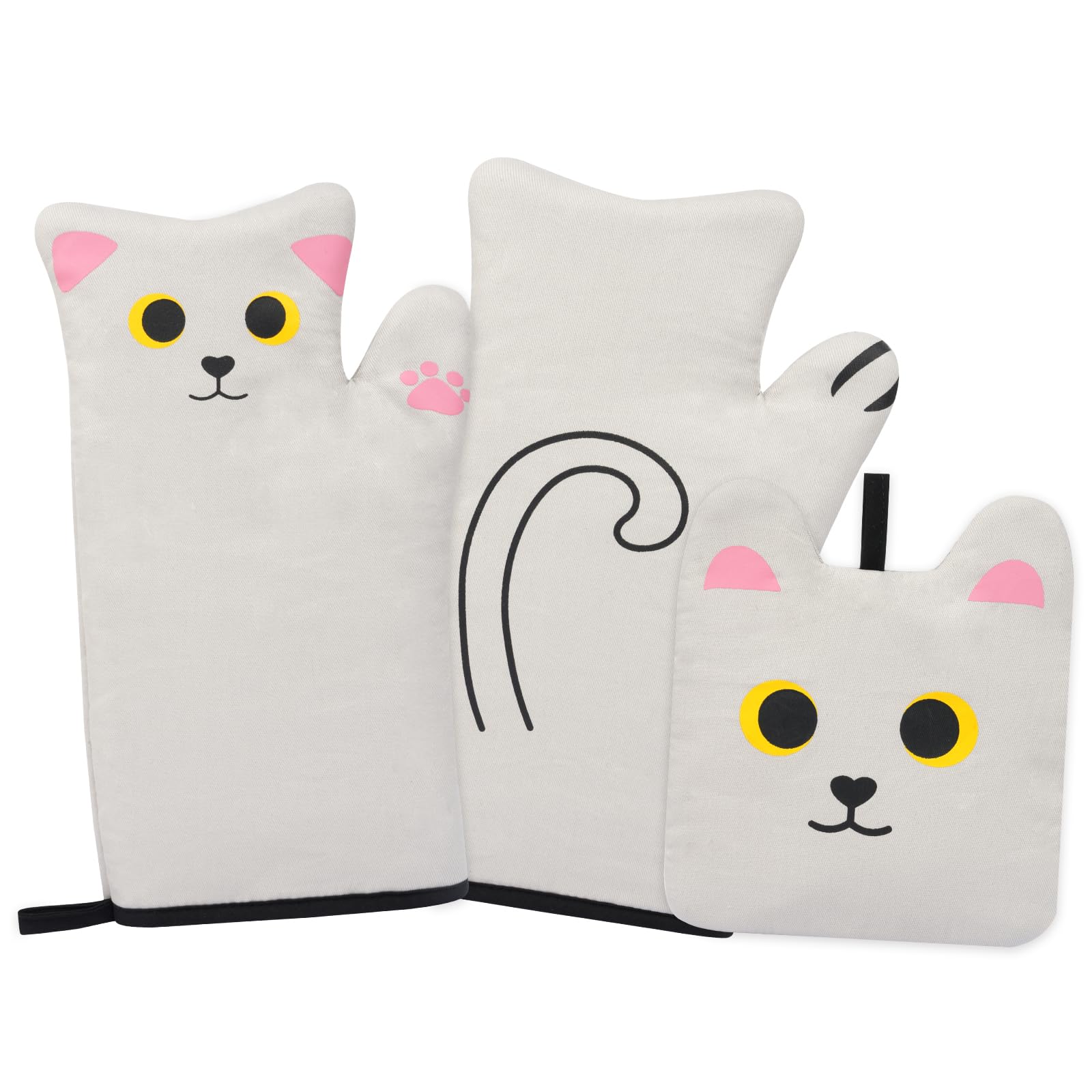 Gants de cuisine résistants à la chaleur avec maniques en coton matelassé
