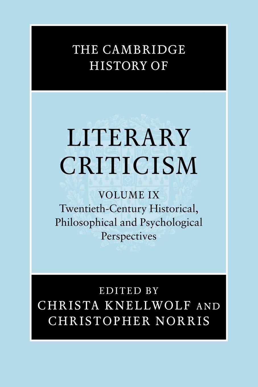 The Cambridge History of Literary Criticism: Tw. Knellwolf<|