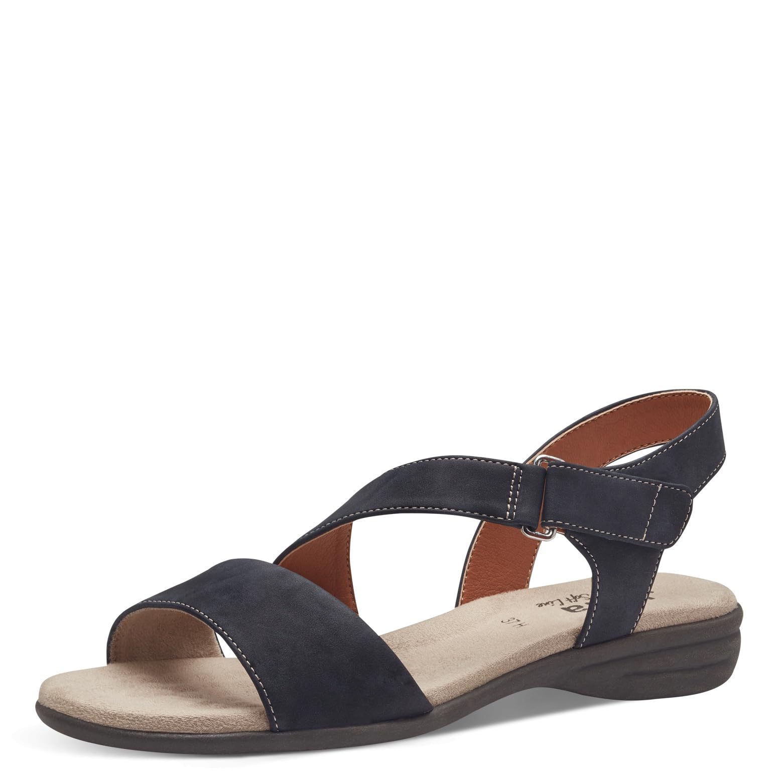 Jana Women’s Flat Sandals with Velcro Vegan, Navy, 3,5 UK