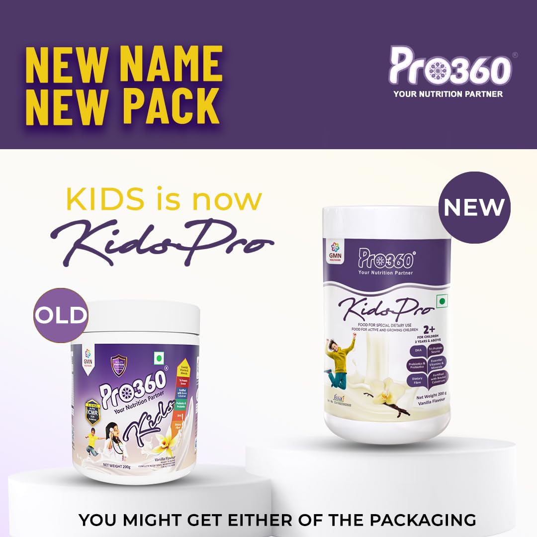 Pro360 Kidspro Protein Powder Child Nutrition & Health Supplement for Growing Children, Improves Immunity, Growth and Active Strong – (200g) -Vanilla Flavor — Amazon image 2