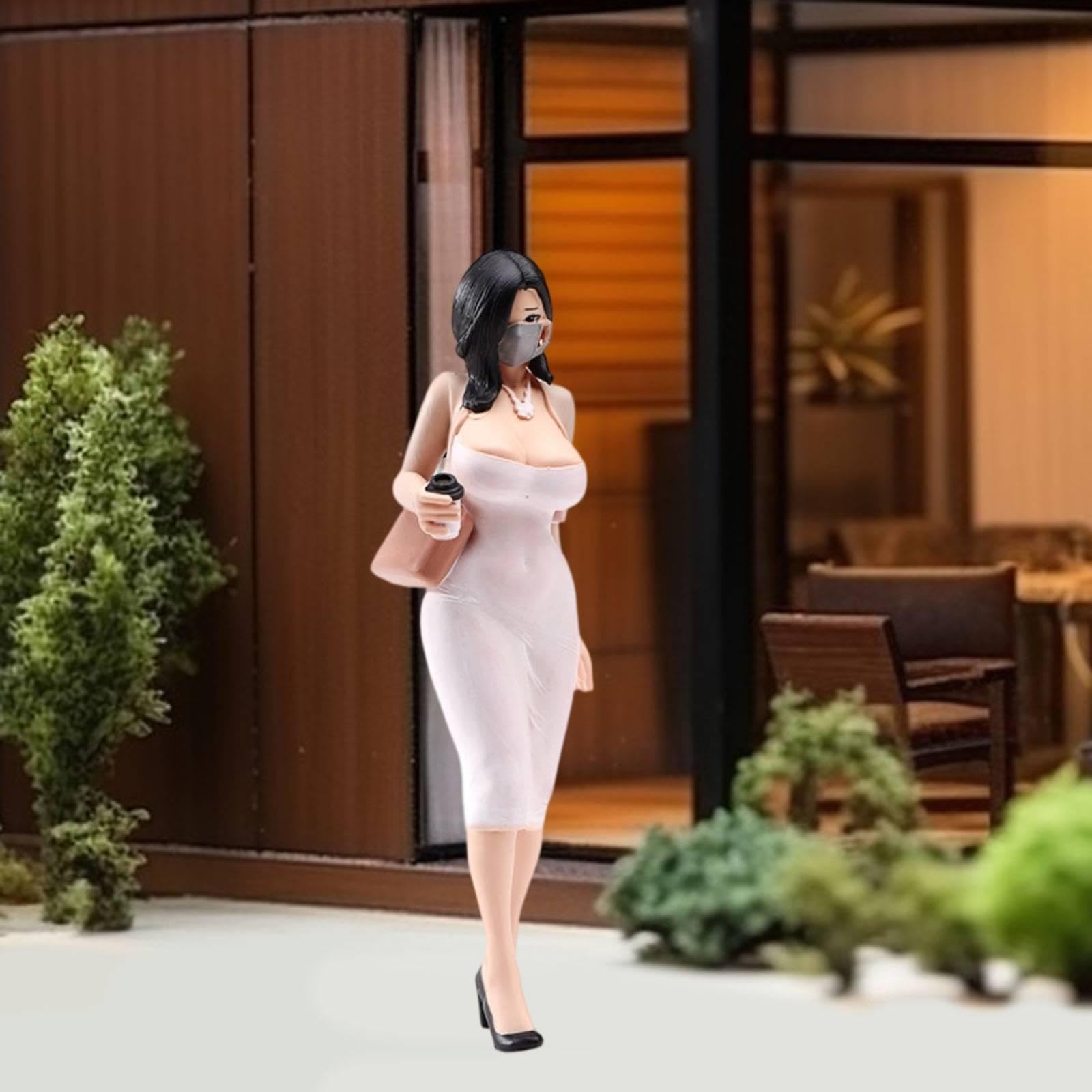 Modello 3D di in 1:24, Personaggio per Diorama, Scena di Gioco di Ruolo, con Tazza di caffè per Plastico di Stazione