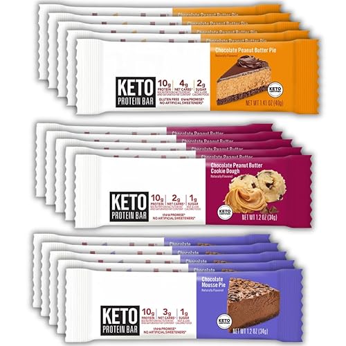 Think! Keto Protein Bars - Paquete variado de barritas de proteínas, bocadillos ricos en proteínas, sin gluten, barras de nutrición energética sin