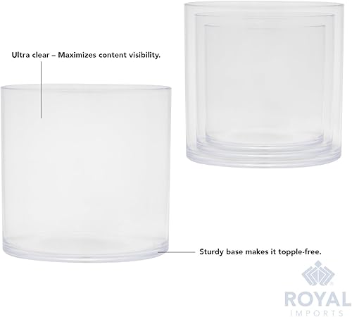 Miniatura 3 de Royal Imports Royal Imports - Jarrón decorativo de acrílico para el hogar o la boda, resistente a la rotura, cilindro de 4 pulgadas por 4 pulgadas