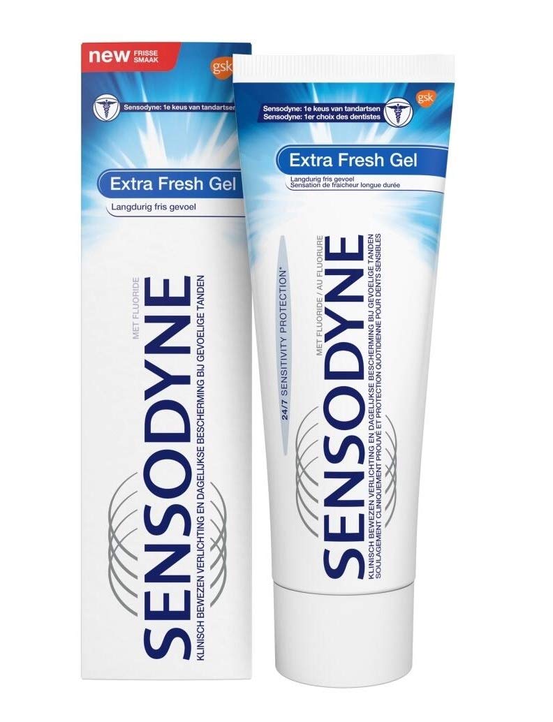 Sensodyne Zahnpasta - Extra Fresh Gel - für empfindliche Zähne - 12er Pack (12 x 75ml)