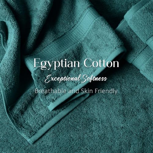 Superior - 2-teiliges Badehandtuchset aus Baumwolle, 900 Gramm, blaugrün – Ansicht 5