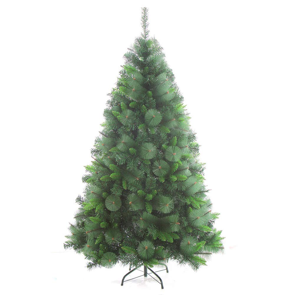 Sjdopulse Green Classic Christmas Pine Tree, Premium Spruce Hinged Xmas Tree Metal Stand Eco-Friendly Unlit For Holiday Decoration- 6Ft,,6.8Ft(210Cm)