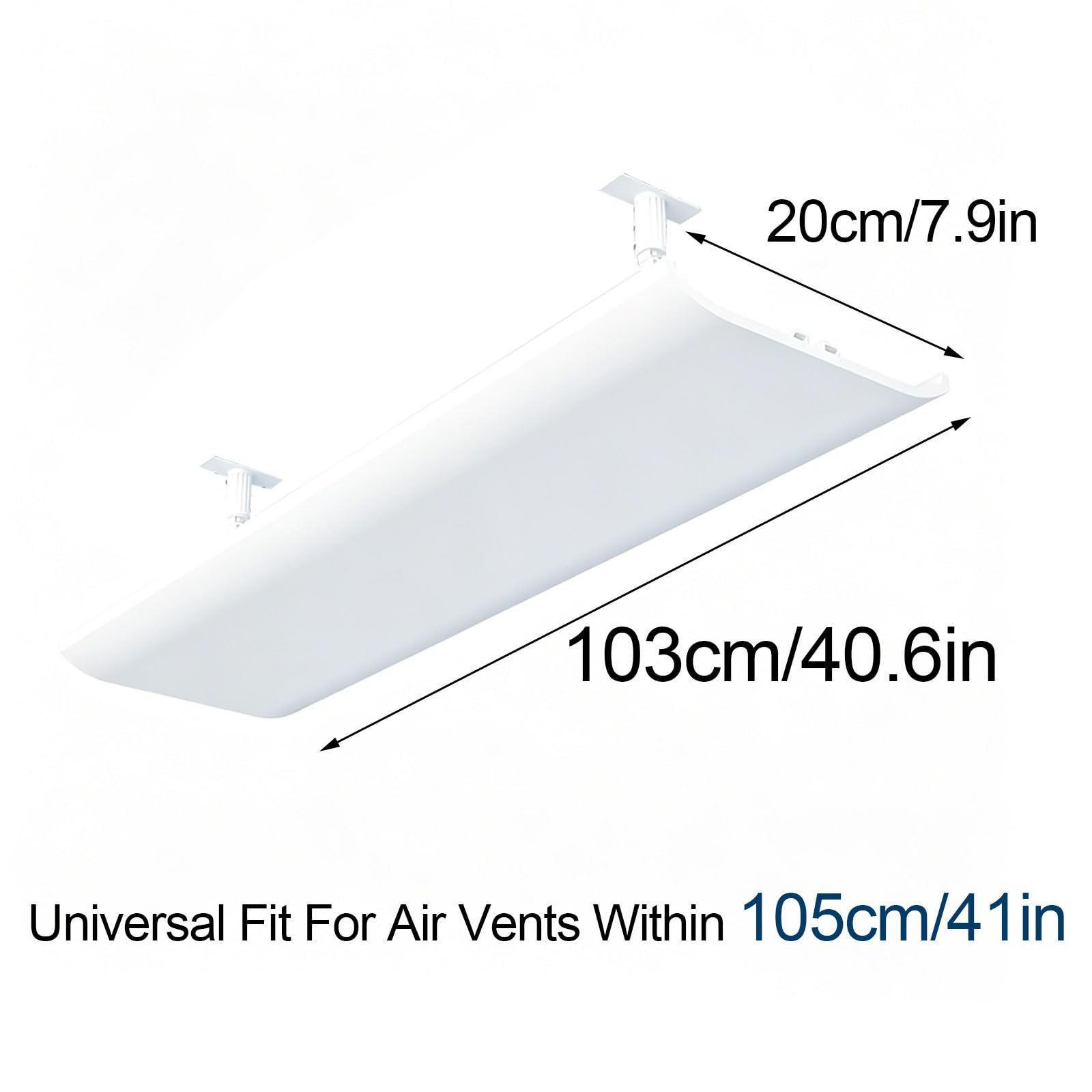 Deflettore Aria Condizionata 20cm Senza Fori, Regolabile Anti Flusso Diretto Condizionatori a Soffitto per Bocchette Alette(103cm/40.6in)