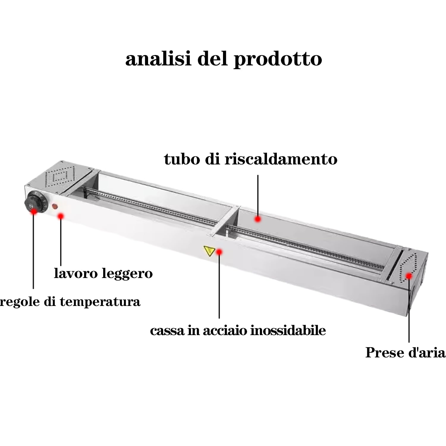 Lampada Riscaldante per Alimenti, Lampade Scaldavivande Cucina Sospeso, Lampade Riscaldanti per Cucina a Buffet Temperatura Regolabile 30-85°C per Ristoranti, Cucine, Hotel (1 Pezzo, 90 * 15 * 6,5cm)