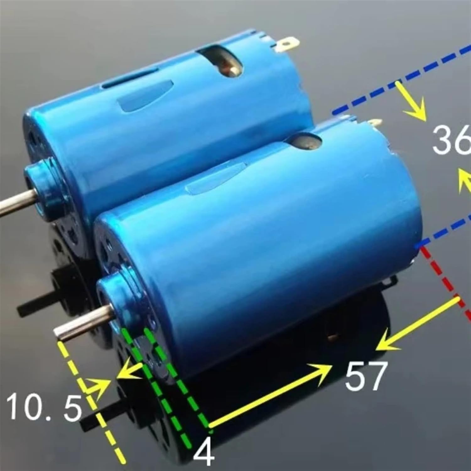 Blue Shell DC12V/24V RS550 High Speed Strong Magnetic Motor with Fan for Ship Model, Maximum Speed 30000RPM
