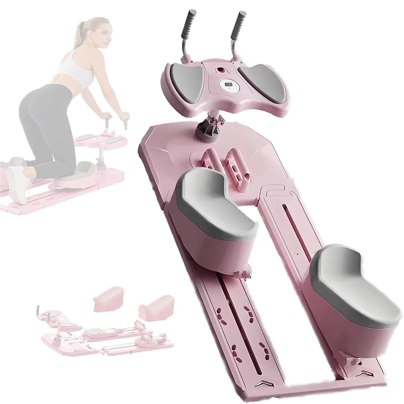 LJLYYDS 6-in-1 Spine Twist & Stretch Trainer,Crawling Machine Workout,3-Level Adjustment,Detachable,70CM Big Crawl, for Abdominal Waist and Core Training Pink