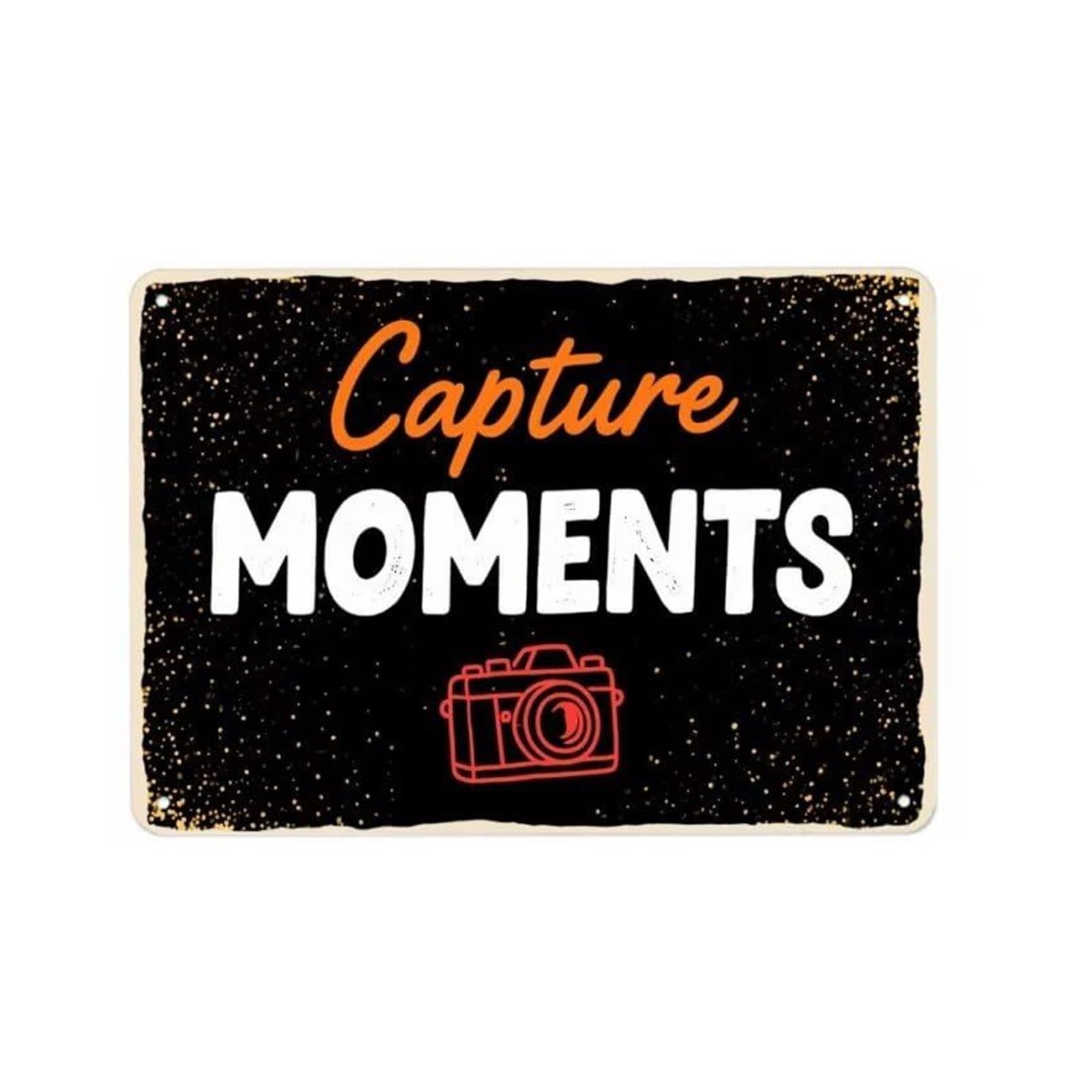 MCQWOMFQAK Inspirational Wall Decor Sign Capture Memories Quote Retro Tin Sign for Gallery Wall Hallway Office Wall Art Motivational Home Sign (8 X 12 inch)