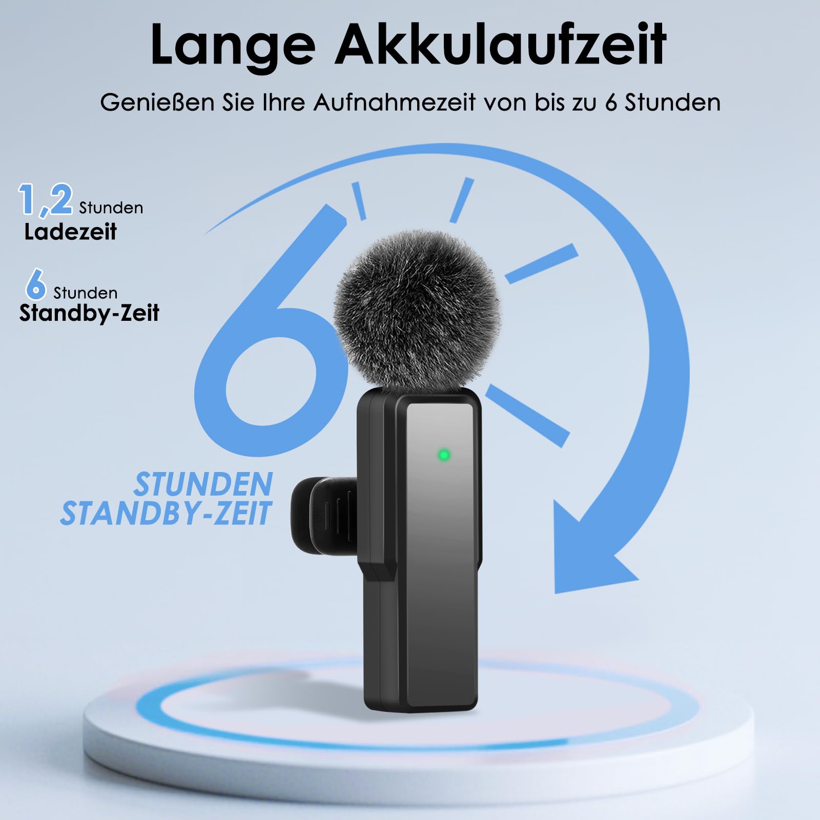 Kabelloses-Mikrofon-Handy for iPhone/Android/Computer PC Mini-Mikrofon Wireless Lavalier Microphone Kabellos Ansteckmikrofon Klein für Streaming, Videoaufnahmen, Interviews, YouTube, TikTok, Vlog