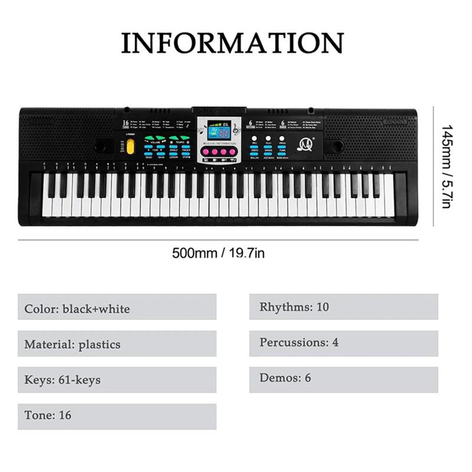 61 Klawiszowy Elektroniczny Fortepian Cyfrowy Instrument Muzyczny Z Mikrofonem Dla Początkujących I Dorosłych