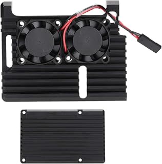 Hopcd Estuche de Ventilador de Doble enfriamiento para Raspberry Pi Armadura de aleación de Aluminio Estuche con Ventilador de Doble Enfriador para Raspberry Pi 4 Modelo B free shipping