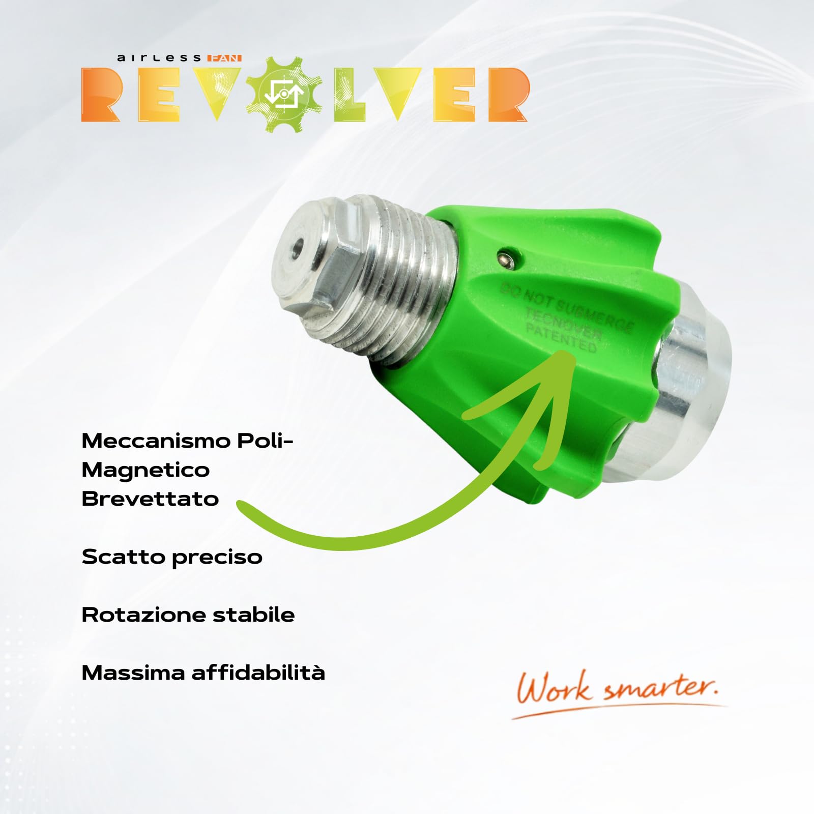 Airless Fan Revolver AFR500A per Pistola Vernice a Spruzzo con Rotazione Ventaglio 90°, Filettatura USA 7/8"