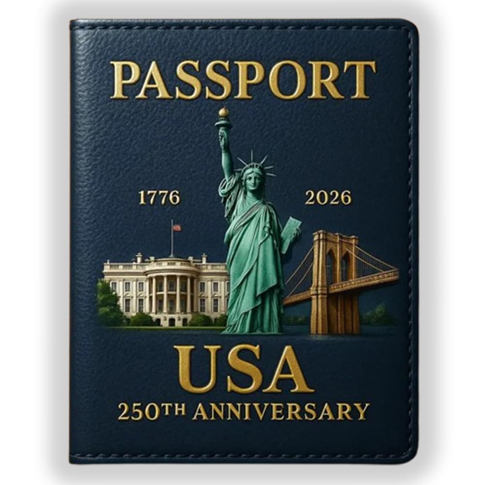 United States 250th Anniversary Passport Holder, Founding Spirit Passport Holder – 250 Years Commemorative Edition, Travel Passport Wallet, Travel