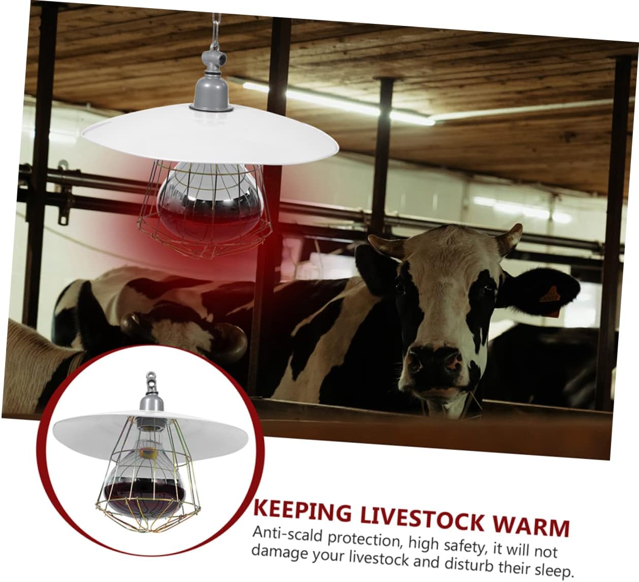 Livestock Heat Preservation Light Heating Lamp Set Ceramic Socket for Farm Use Sturdy and Efficient Warming Accessory