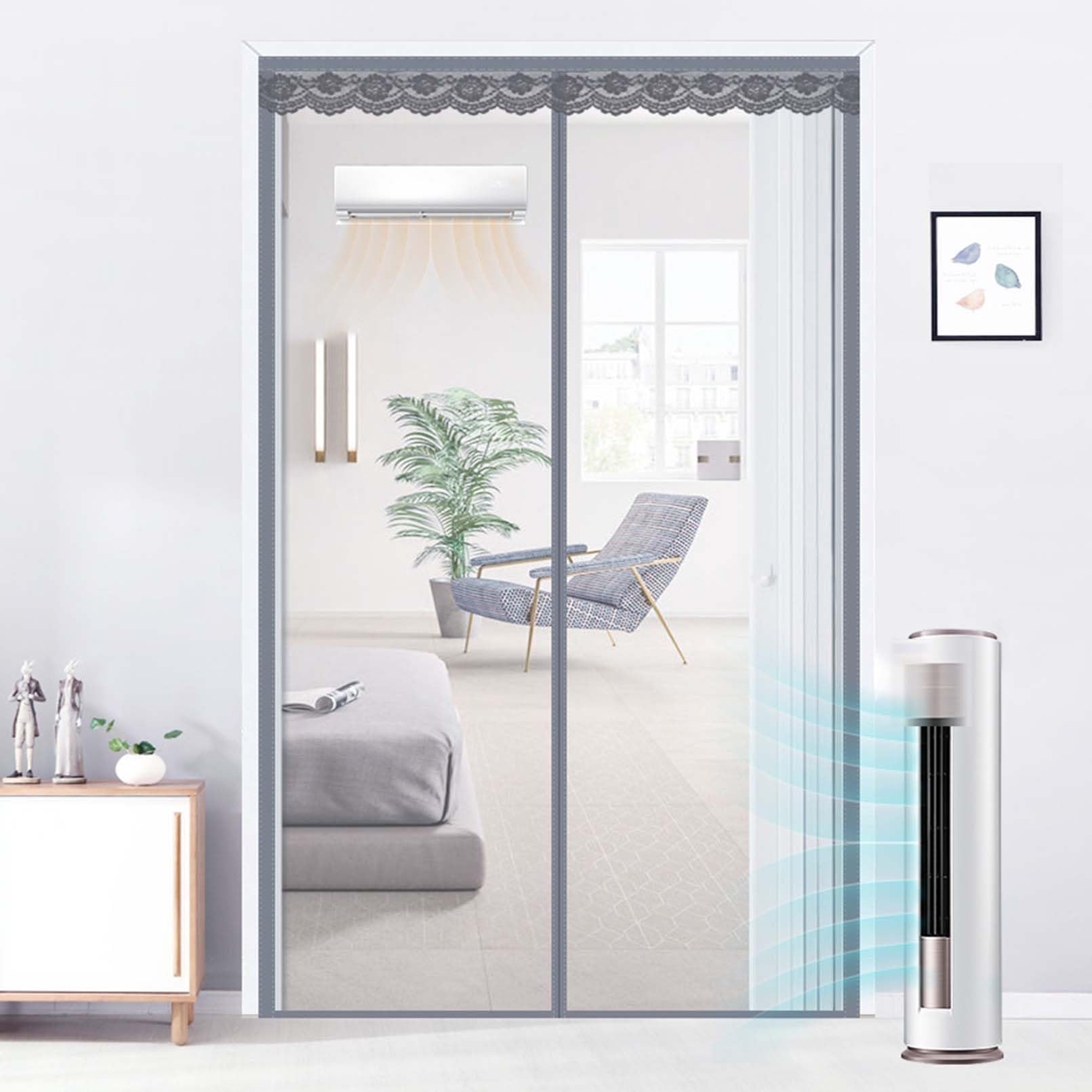 Magnétique EVA Transparent Rideau Thermique Isolant Anti Froid Porte Entrée Rideau de Porte Isolant Thermique pour les Pièces Climatisées Chambre à Coucher de Salon (150 x 200 cm)