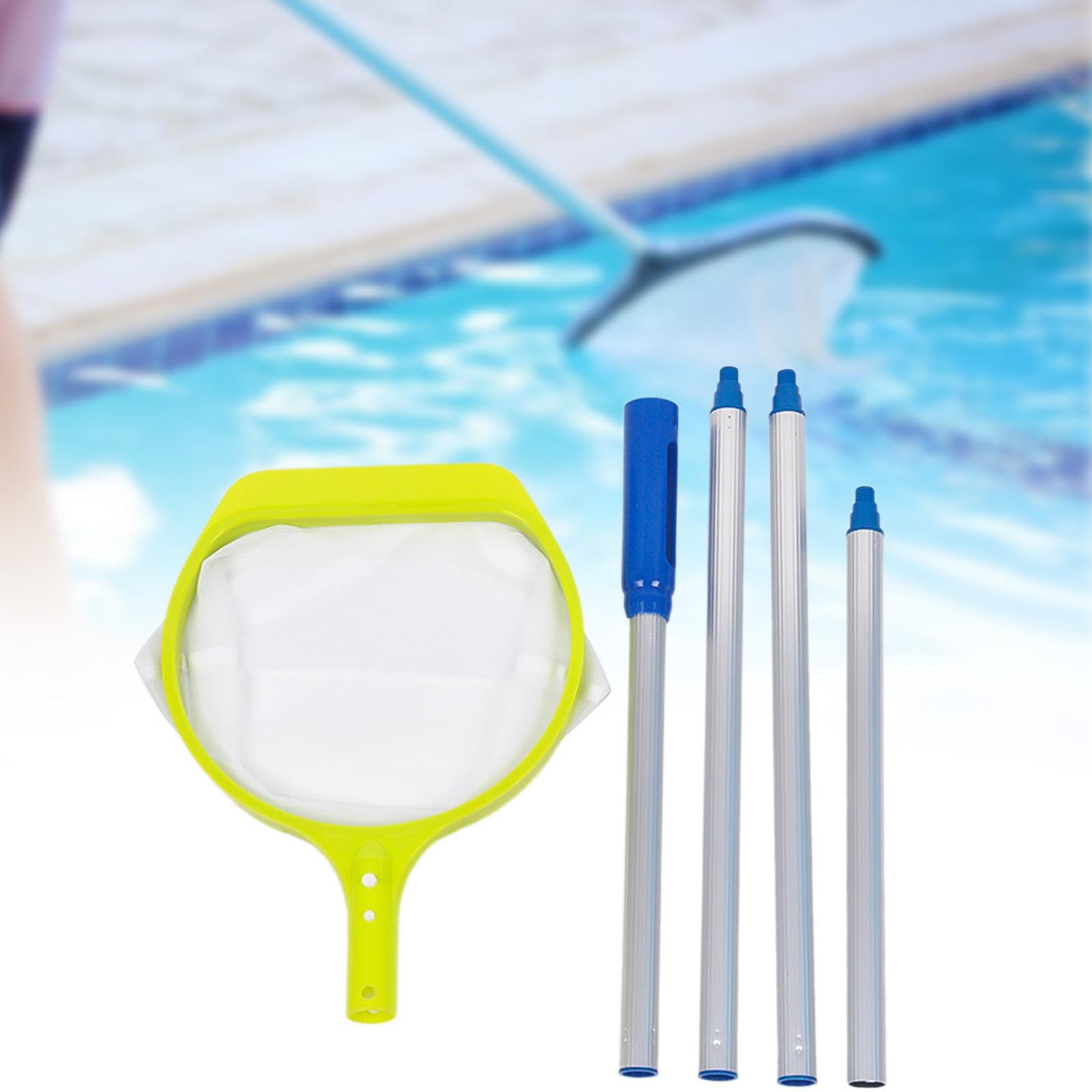 Épuisette de Piscine, Filet de Nettoyage, Raccord Fileté, Râteau à Feuilles pour Piscine, Filet de Ramassage de Feuilles pour Jardin, Pelouse, Vert