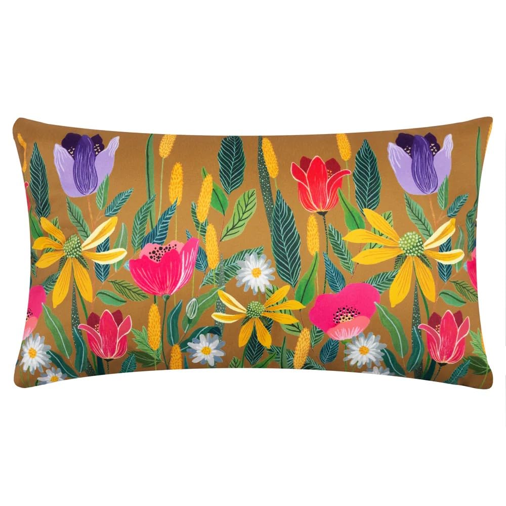 Wylder Nature House of Bloom Celandine Outdoor Cushion Cover,Saffron,30 x 50cm