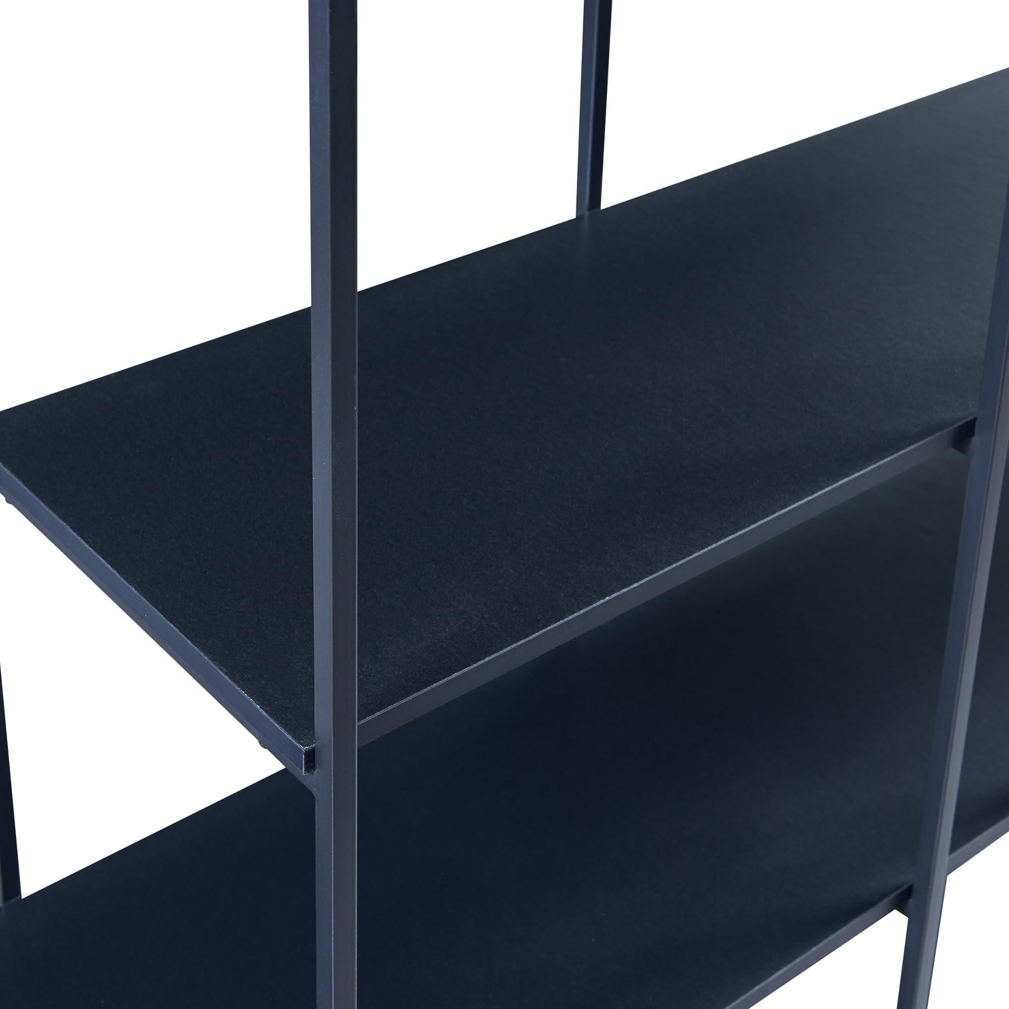 [en.casa] Scaffale da Terra Libreria con Ripiani Aperti Mobile Espositore per Casa Ufficio Negozio Scaffale Divisorio per Open Space 180 x 180 x 33 cm Nero