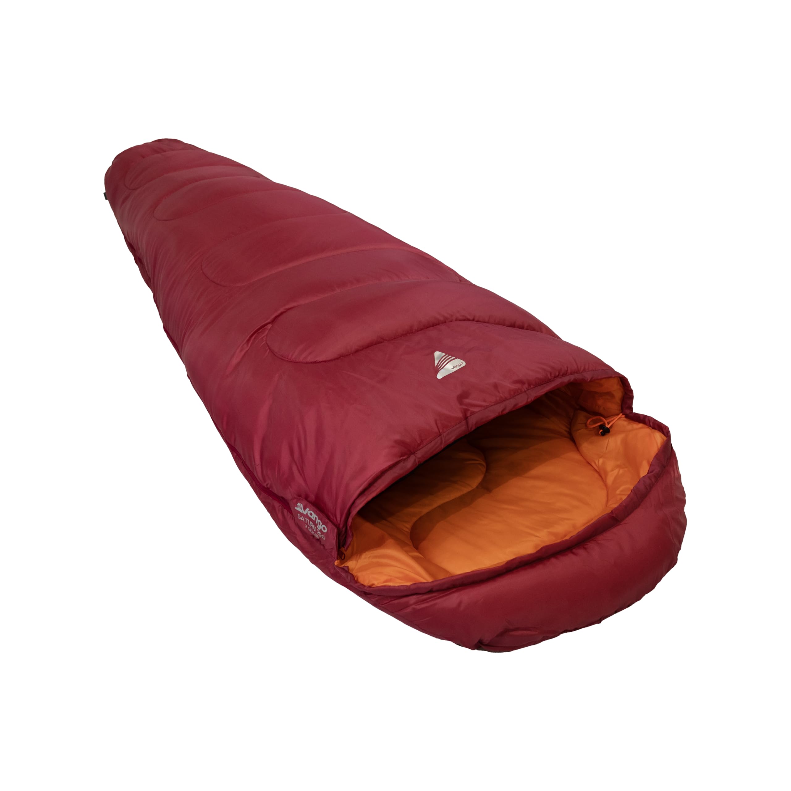 Vango Saturn 250 Single Sleeping Bag for Adults [Amazon Exclusive], 2 Season, Mummy Design Holds Insulation, Smaller Pack Size for Camping Trips, Festivals, Outdoors, Raspberry