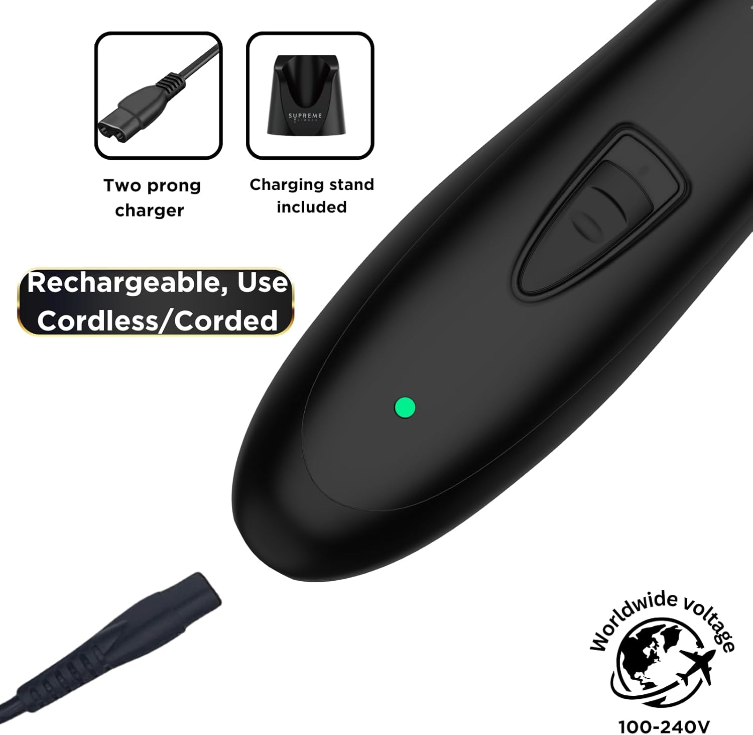 Supreme Trimmer Professional T Shaper ST5206 – Cordless Hair & Beard Liner for Men | Zero-Gap Precision Edger Clippers | Quiet, Lightweight, Long Battery Life | Barber & Home Use