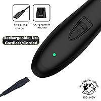 Vista 4 de Supreme Trimmer T Shaper - Recortador silencioso inalámbrico para barba y cabello para hombres 120 minutos de duración, bajo ruido, cuchilla DLC