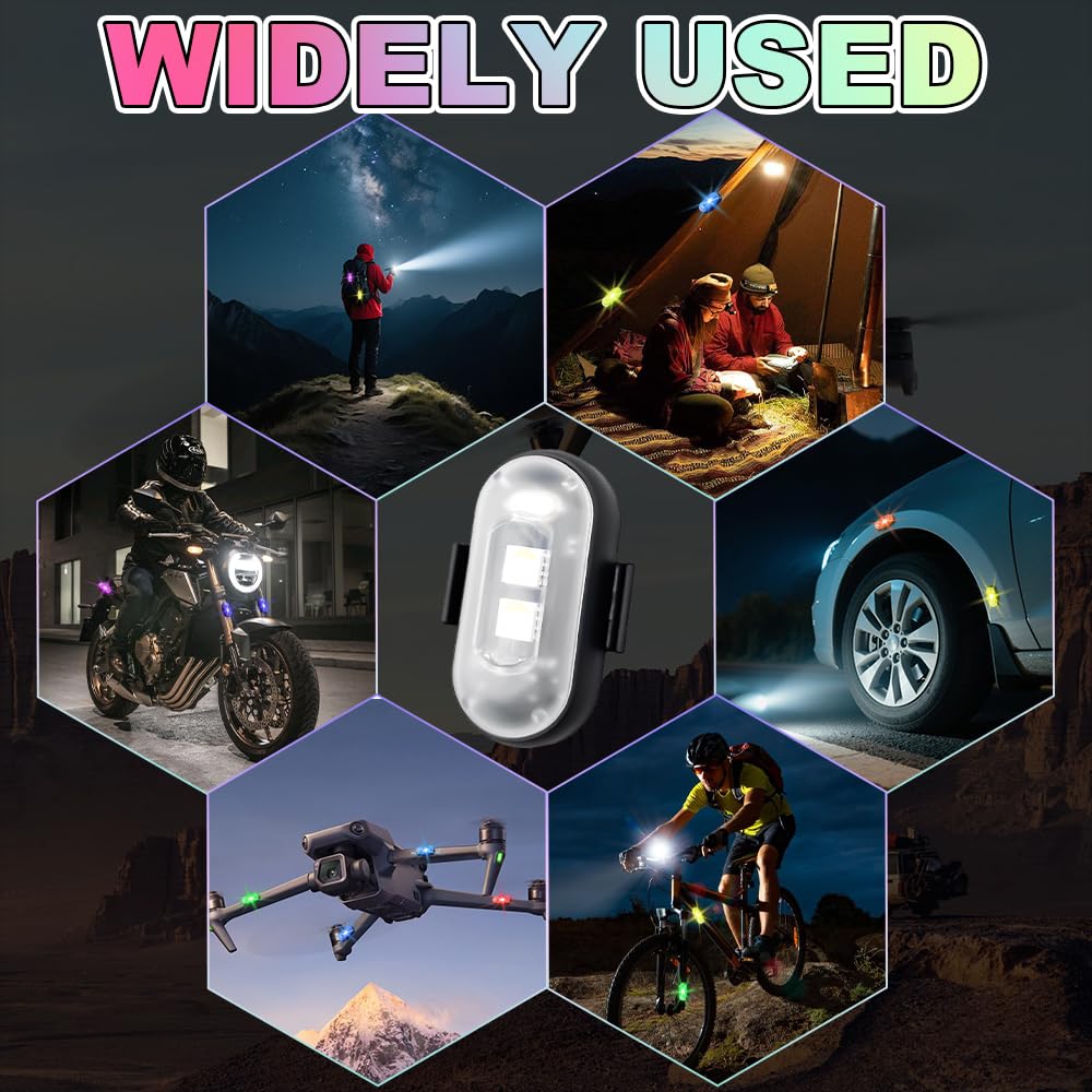 Luci a LED senza fili, 9 pezzi, con telecomando, 8 colori, stroboscopico, con 3 telecomandi, luci a LED senza fili per illuminazione sottoscocca, scooter, drone moto