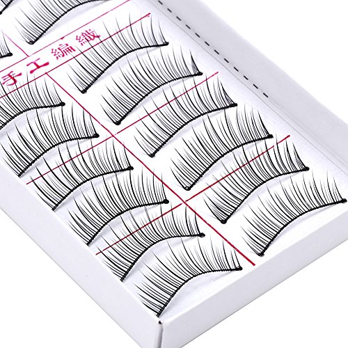 Yuyte 20pcs naturale ciglia finte snello falso