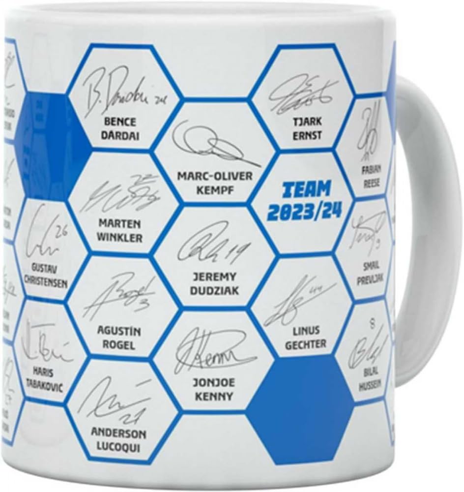 Hertha BSC Tasse Mit Metall-Platine – Weiße Riffeltasse Für Kaffee & Tee