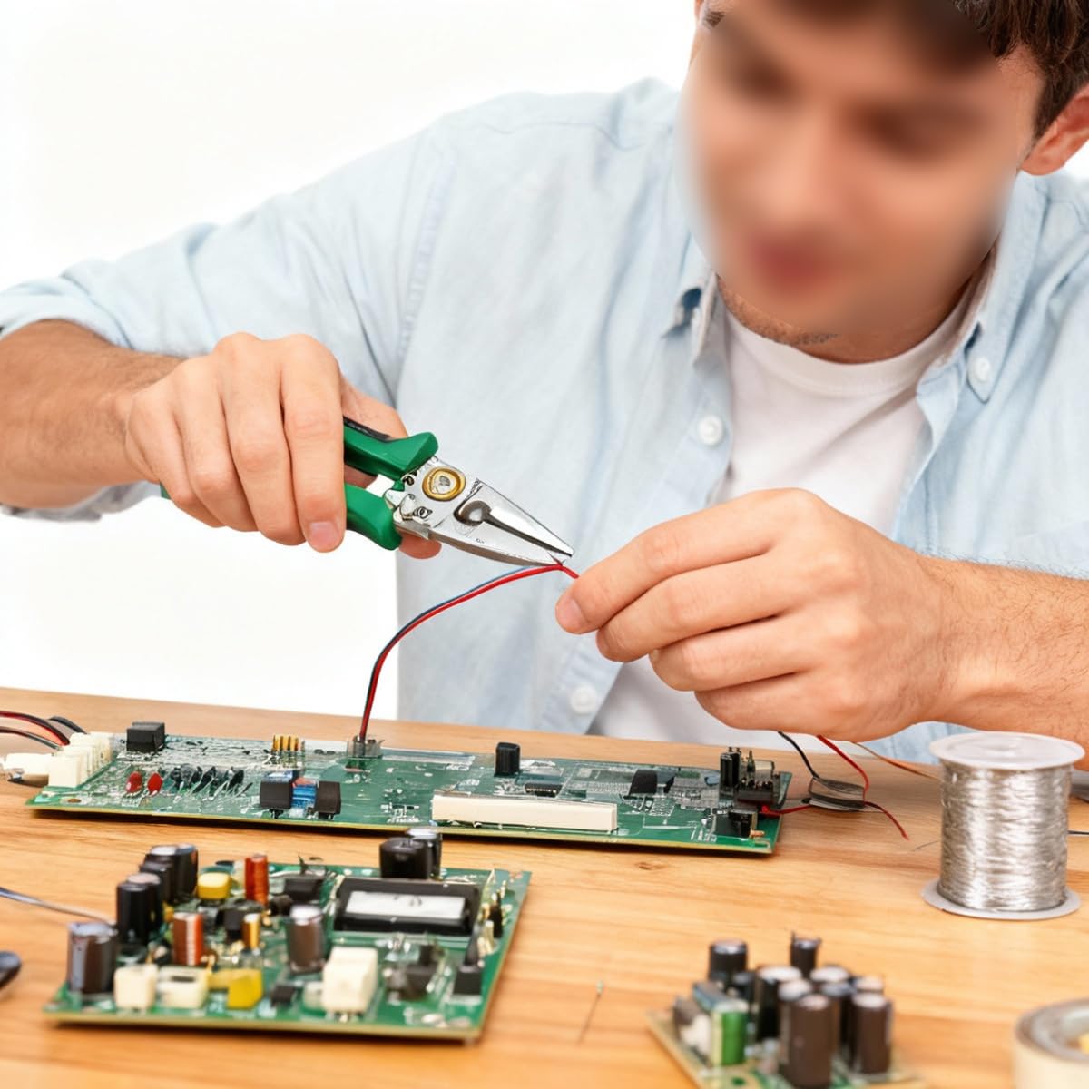 Alide Pelacables 8 en 1 con comprobador de voltaje, para cortar y tensar cables, alicates eléctricos, tijeras para raspar y prensar cables, herramienta de reparación para electricistas.