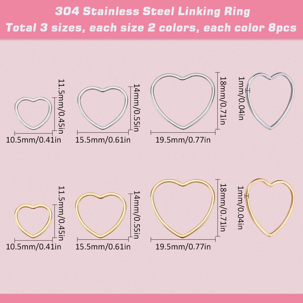 SUNNYCLUE 1 Box 48Pcs Valentines Day Heart Charm Set - Image 2
