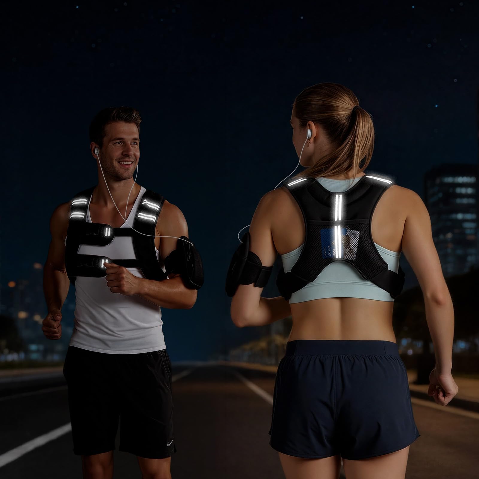 VEVOR Chaleco Lastrado de 11,46 kg, Chaleco de Entrenamiento con Peso, con Arena de Hierro, Hebilla Ajustable, Tira Reflectante para Entrenamiento de Fuerza, Correr, Fitness, Desarrollo Muscular