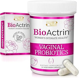 Bioactrin Vaginal Probiotics for Women - Formulated Bacterial Vaginosis Treatment, Yeast Infection and Vaginitis Relief - BV Treatment for Women Probiotic- pH Female Vaginitis Support - 56 Pills