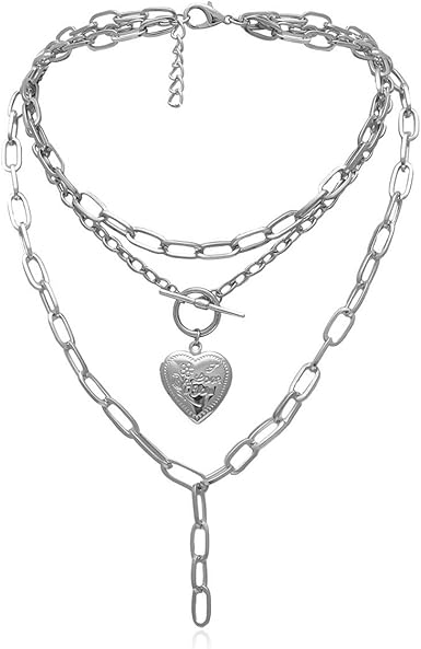 Cool Punk Chunky Chain Toggle Necklace 