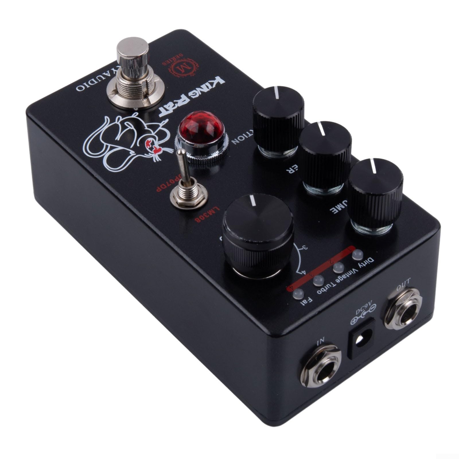 Filtro Volume Fuzz Distorsione Effetti Pedale per Mosky King Chitarra Elettrica 4 Modalità Manopola Vintage Dirty Fat Turbo DC9V Negativo Center Power