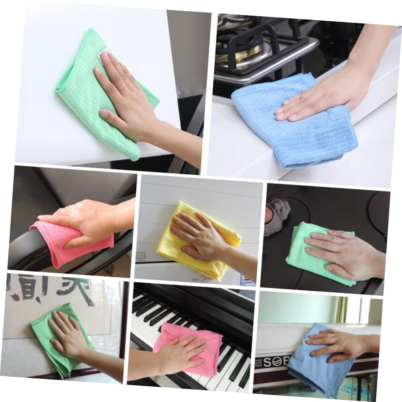 Gatuida 12piezas Paquete De Paños De Microfibra Diseño para Limpieza De Cocina Absorbente y Rápido Secado para Lavado De Utensilios y Frutas