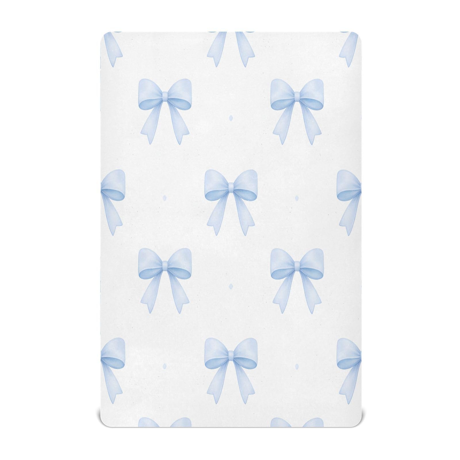 Ttgoth Bows Fitted Cot Bed Sheet 140x70cm Jersey Knit Baby Sheet Soft Breathable Stretchy for Standard Cot Bed Mattress, Unisex Boys Girls