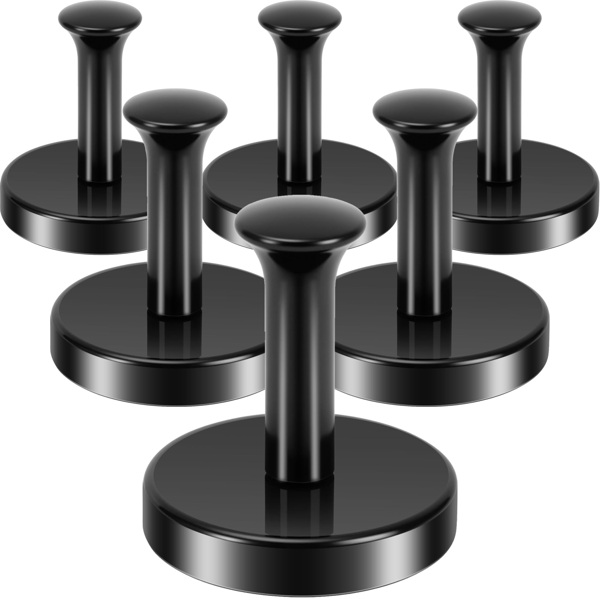 Neosmuk Magnetic Hook,130lb Strong Extra Heavy Duty Magnet Hooks,Magnetic Wreath Hanger/Holder for Metal Doors,Coat, Purse,Towel,Stocking,Cruise Cabin,Black,6 Pack